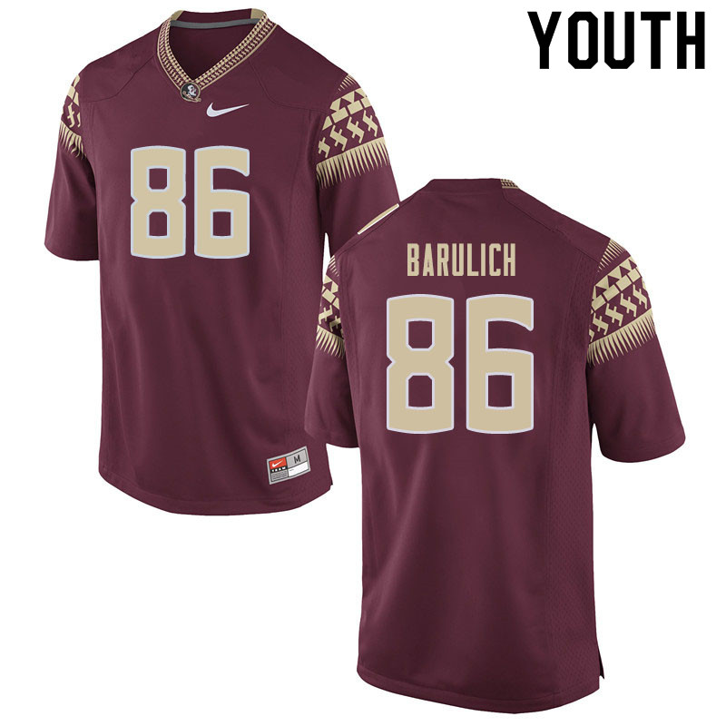 Youth #86 Michael Barulich Florida State Seminoles College Football Jerseys Sale-Garnet